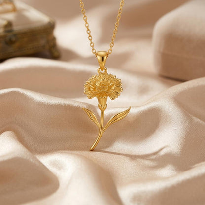 Stock Flower Pendant Necklace | 925 Sterling Silver Jewelry | Botanical Floral Design | Meaningful Floral Gift