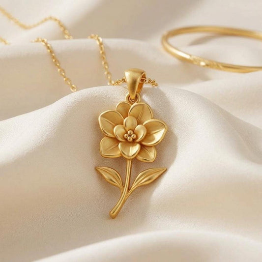 Gardenia Flower Necklace | 925 Sterling Silver | Elegant Floral Symbolism | Meaningful Gift for Her