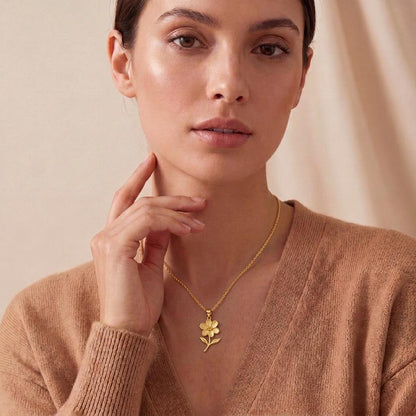 Jasmine Flower Necklace | 925 Sterling Silver | Botanical Floral Symbolism | Meaningful Gift