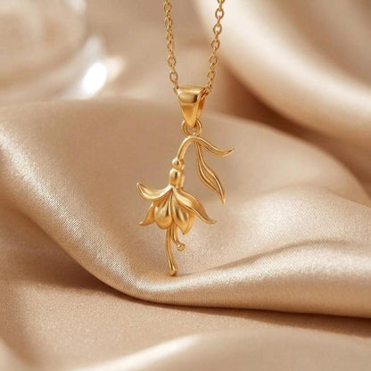 Fuchsia Flower Necklace | 925 Sterling Silver | Botanical Floral Symbolism | Meaningful Nature Gift