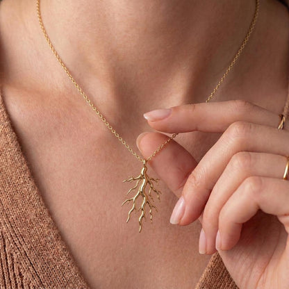 Sacred Root Necklace | 925 Sterling Silver | Nature Inspired Design | Symbolic Gift