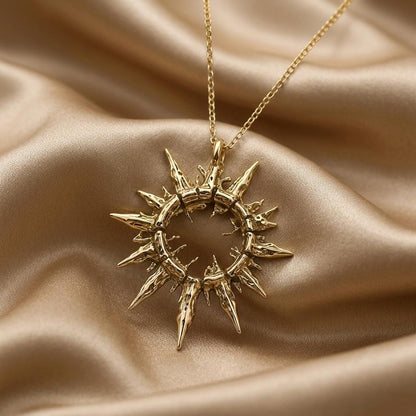 Solar Fragment Pendant Necklace | 925 Sterling Silver | Celestial Fragment Style | Unique Statement Gift