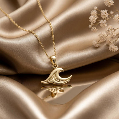 Sea Wave Necklace | 925 Sterling Silver | Oceanic Charm | Meaningful Keepsake