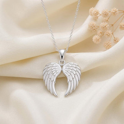 Angel Wings Necklace | 925 Sterling Silver | Symbolic , Spiritual | Memorial & Comfort Gift
