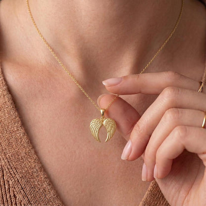 Angel Wings Necklace | 925 Sterling Silver | Symbolic , Spiritual | Memorial & Comfort Gift