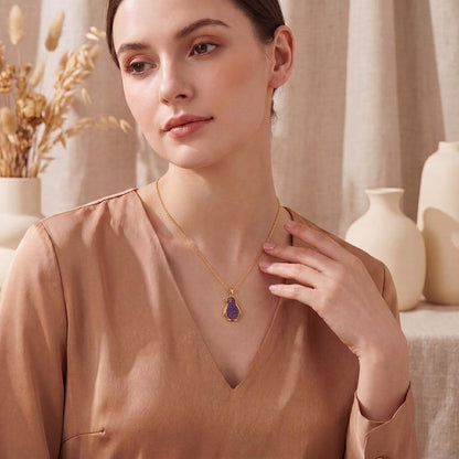 Amethyst Druzy Penguin Necklace | 925 Sterling Silver | Sparkling Animal Charm | Thoughtful Gift for Her