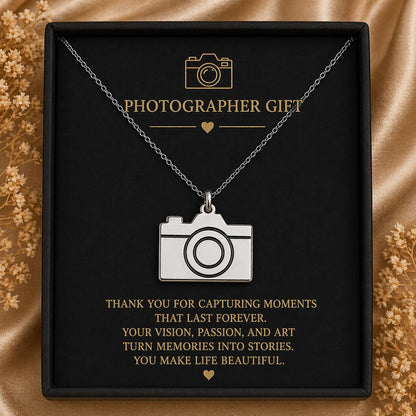 Camera Necklace | 925 Sterling Silver Jewelry | Photography & Art Symbol Pendant | Meaningful Gift for Photographers