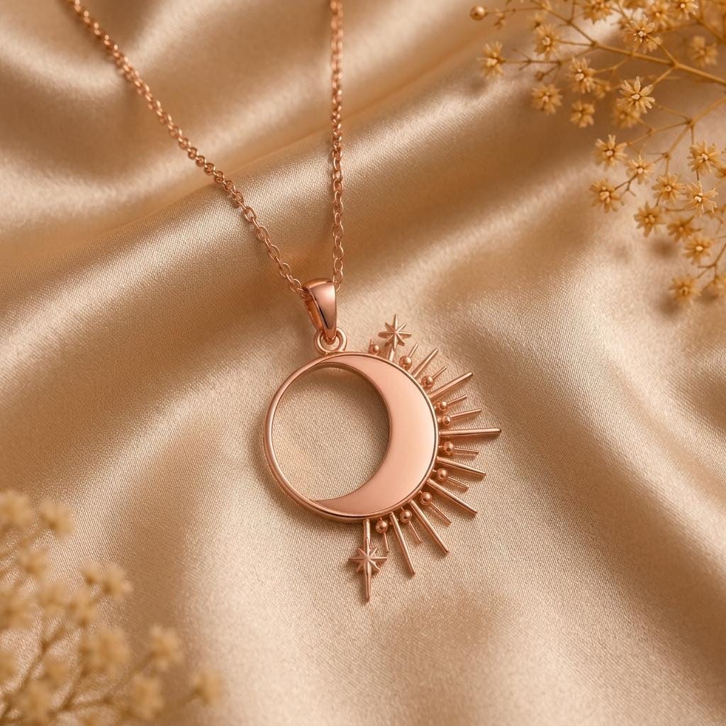 Solar Eclipse Necklace | Sterling Silver | Celestial Theme | Meaningful Gift