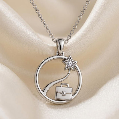 Career Success Symbol Jewelry New Job Gift Necklace | 925 Sterling Silver | Symbolic Career Achievement | New Job Graduation Promotion Gift