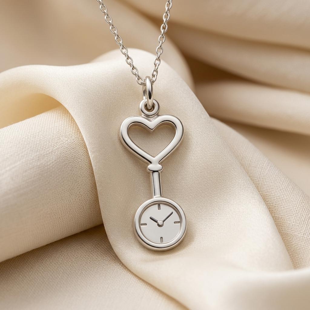Nurse Watch Necklace | 925 Sterling Silver Jewelry | Care & Compassion Symbol Pendant | Meaningful Gift for Nurses