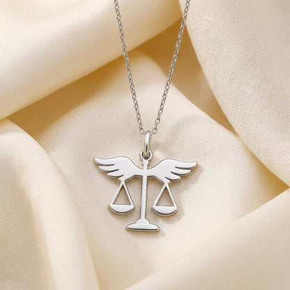 Justice Scales Necklace | 925 Sterling Silver Jewelry | Law & Balance Symbol Pendant | Meaningful Gift for Lawyers