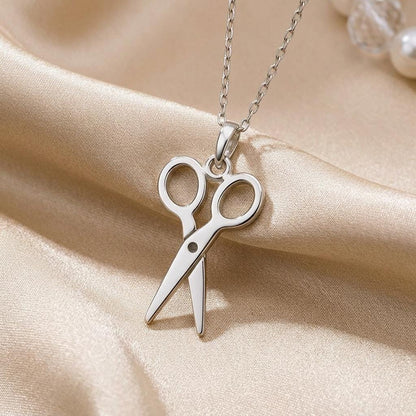 Scissors Necklace | 925 Sterling Silver Jewelry | Creativity & Craft Symbol Pendant | Meaningful Gift for Hairdressers