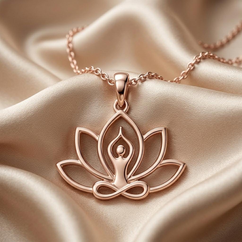 Meditation Lotus Necklace | 925 Sterling Silver | Yoga & Mindfulness | Spiritual Well-being Gift