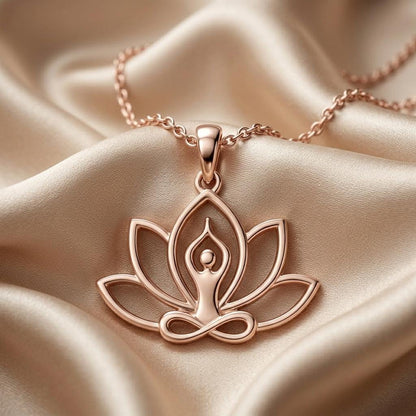 Meditation Lotus Necklace | 925 Sterling Silver | Yoga & Mindfulness | Spiritual Well-being Gift