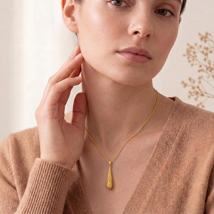 Gold Meteor Core Necklace | Gold Plated 925 Silver | Cosmic Abstract Design | Unique Statement Gift