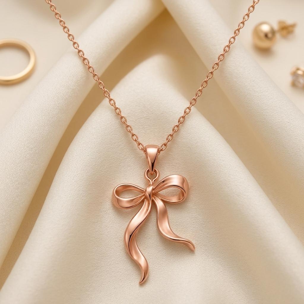Ribbon Flow Necklace | 925 Sterling Silver | Elegant Ribbon Design | Thoughtful Gift for Her
