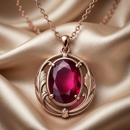 Vintage Birthstone Necklace | 925 Sterling Silver for Her | Art Nouveau Vintage Style | Birthday Anniversary Gift