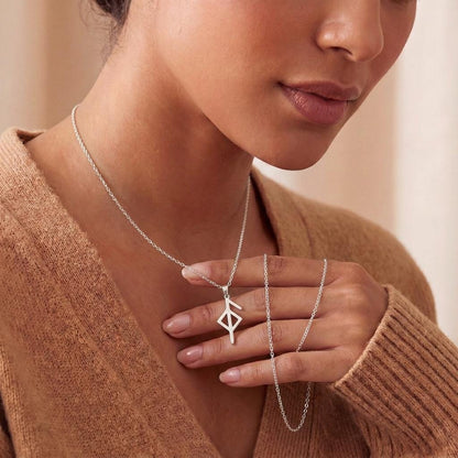 Handmade Health Rune Necklace | 925 Sterling Silver | Viking Nordic Symbol | Meaningful Wellness Gift