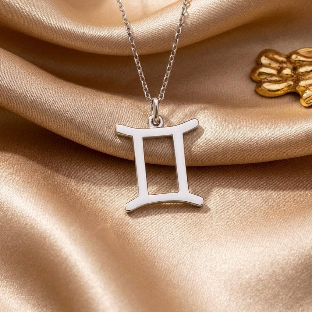 Gemini Necklace | 925 Sterling Silver | Minimalist Zodiac | Birthday Gift