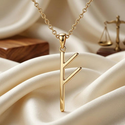 Viking Wealth Rune Necklace | Sterling Silver Jewelry | Norse Prosperity Amulet | Meaningful Prosperity Gift
