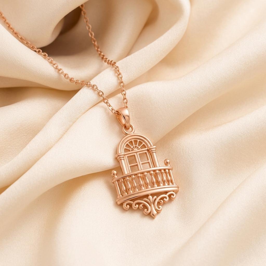 Royal Balcony Pendant | 925 Sterling Silver | Architectural Charm | Meaningful Keepsake Gift