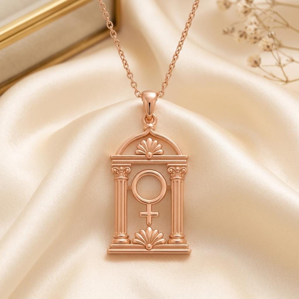 Venus Temple Pendant | 925 Sterling Silver for Women | Goddess Mythology Symbolism | Femininity Empowerment Gift