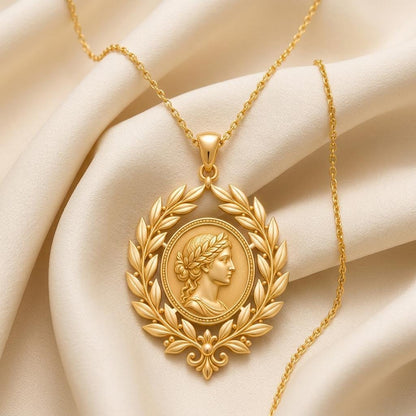 Roman Laurel Pendant | 925 Sterling Silver Jewelry | Classical Roman Theme | Victory & Achievement Gift