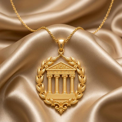Greek Temple Necklace | 925 Sterling Silver | Ancient Greek Style | Meaningful Keepsake Gift