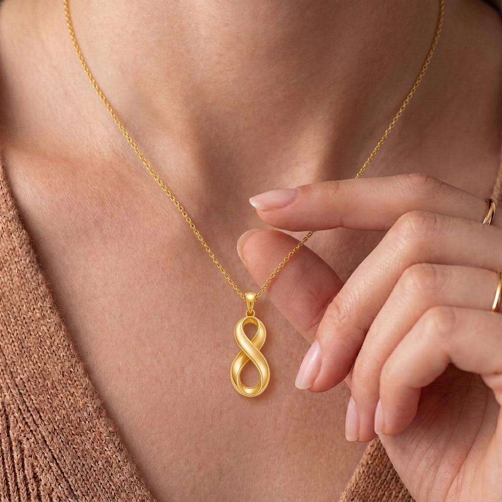 Infinity Fold Pendant | Gold Plated Sterling Silver | Elegant Timeless Design | Meaningful Keepsake Gift