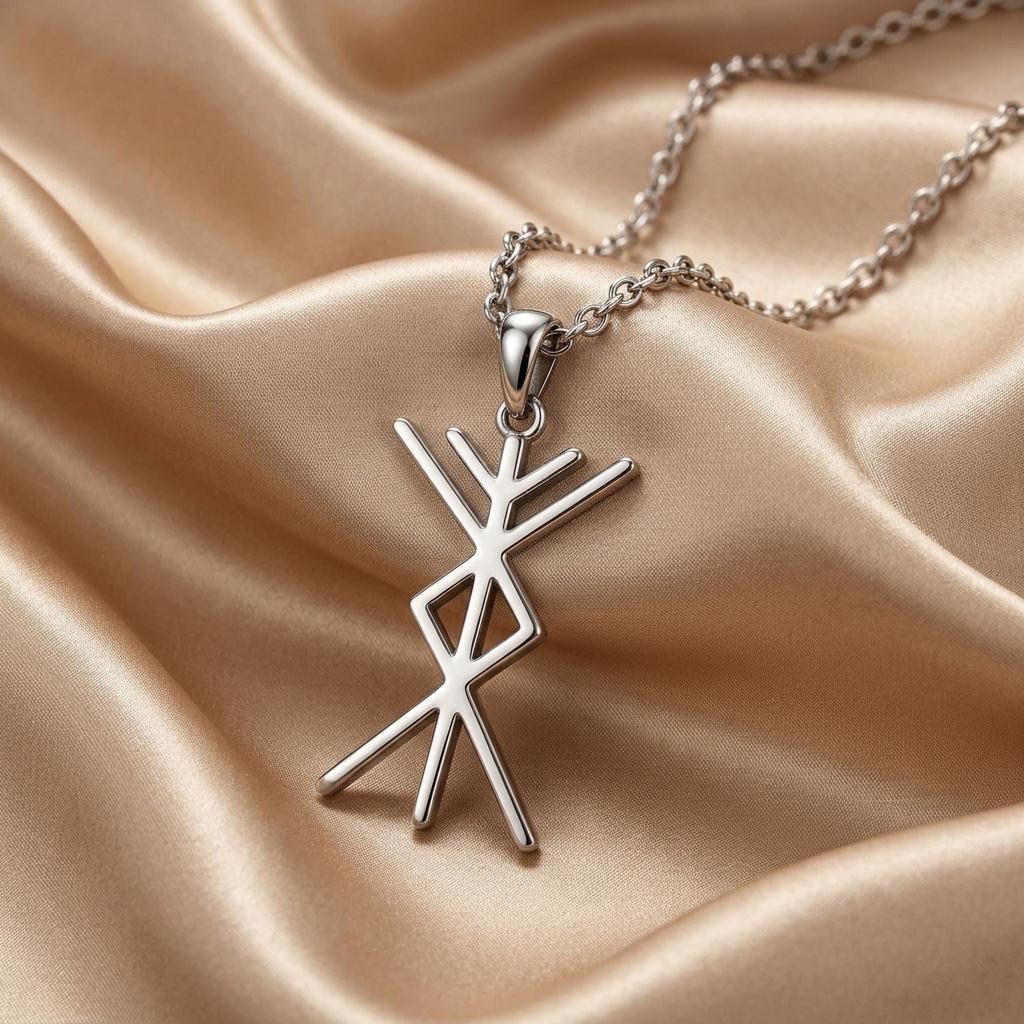 Viking Prosperity Bind Rune Necklace | 925 Sterling Silver for Norse Fans | Ancient Runic Symbolism Jewelry | Empowerment, Good Fortune Gift