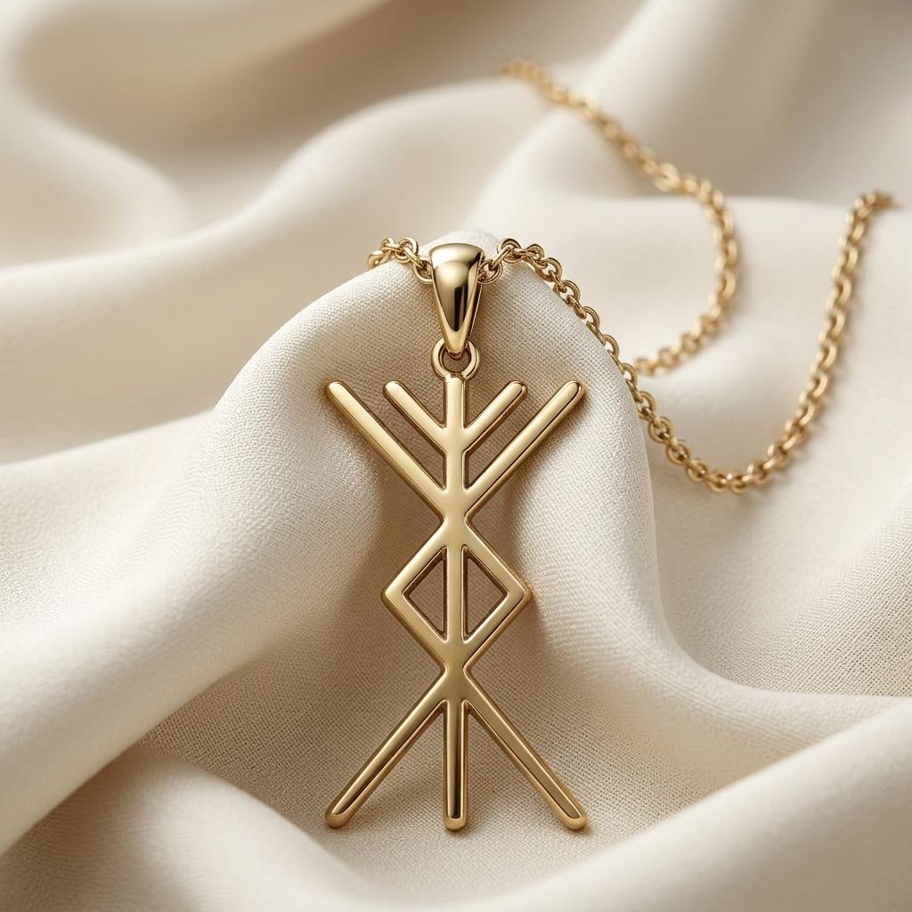 Viking Prosperity Bind Rune Necklace | 925 Sterling Silver for Norse Fans | Ancient Runic Symbolism Jewelry | Empowerment, Good Fortune Gift