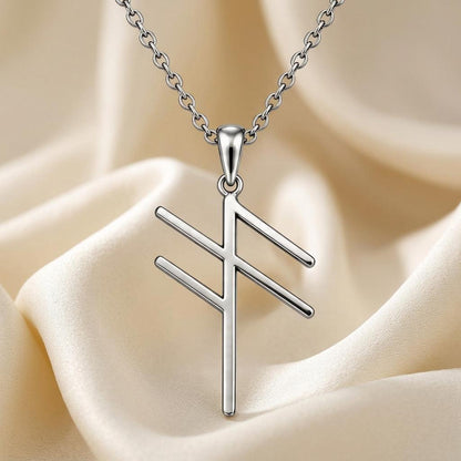 Viking Communication Rune Necklace | 925 Sterling Silver | Norse Symbolic Jewelry | Meaningful Connection Gift