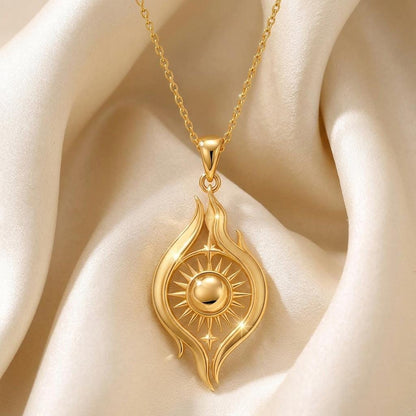Astral Flame Pendant | 925 Sterling Silver | Celestial Sun Flame Design | Meaningful Empowerment Gift