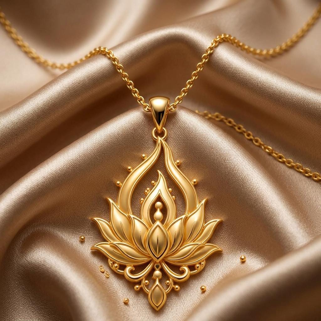 Lotus Flame Necklace | 925 Sterling Silver | Spiritual Symbolism | Meaningful Gift