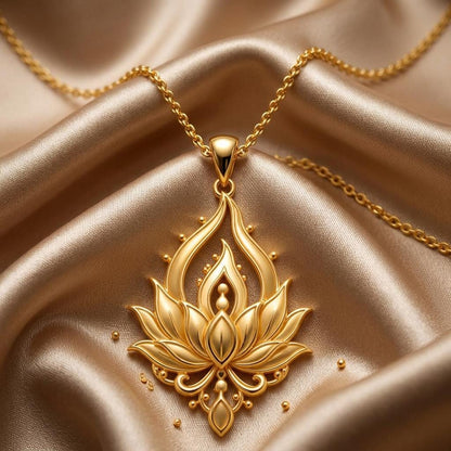 Lotus Flame Necklace | 925 Sterling Silver | Spiritual Symbolism | Meaningful Gift