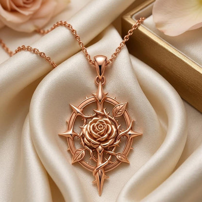 Rose Thorn Pendant | 925 Sterling Silver | Symbolic Floral Design | Meaningful Love Gift