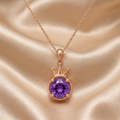 Queen Aura Necklace | 925 Sterling Silver | Regal Crown Gemstone | Empowerment Birthday Gift