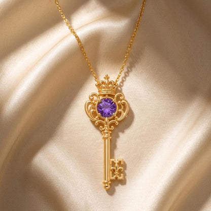 Imperial Key Pendant | Gold Plated 925 Sterling Silver | Royal Fantasy Whimsical | Empowerment Gift for Her