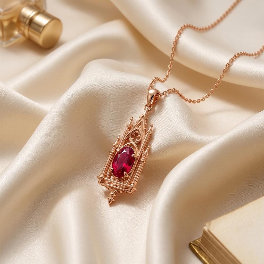 Crystal Tower Pendant | 925 Sterling Silver Jewelry | Gothic Architectural Design | Unique Gift for Her
