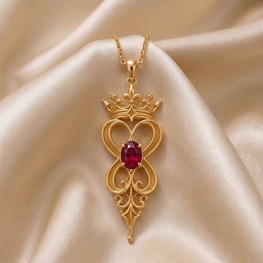 Infinity Queen Pendant | 925 Sterling Silver | Regal Filigree Design | Empowerment Gift
