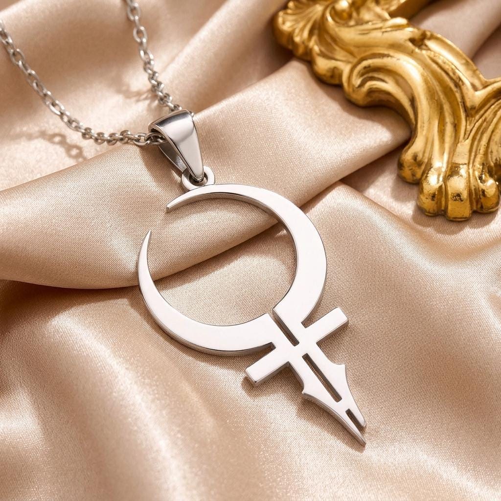 Feminine Energy Symbol Necklace Sterling Silver Handmade Pendant Minimalist Spiritual Jewelry | Empowerment Jewelry | Mystical Symbolism