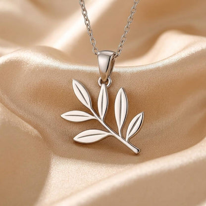 Olive Branch Necklace | 925 Sterling Silver | Nature Inspired | Hope & Renewal Gift