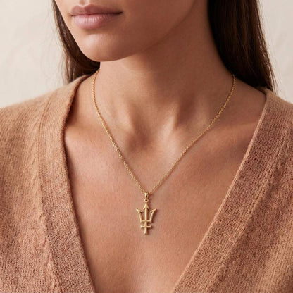 Neptune Symbol Necklace | 925 Sterling Silver | Astrology Mythology | Spiritual & Thoughtful Gift