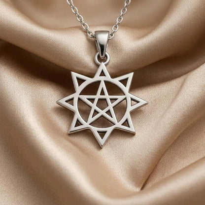 Pentagram Sun Necklace, Silver Pagan Wiccan Pendant | Wiccan Pagan Jewelry | Mystical Celestial Symbol | Spiritual Empowerment Gift