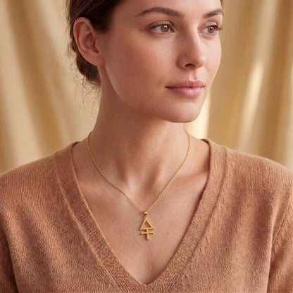 Esoteric Sulfur Necklace | 925 Sterling Silver | Alchemy Symbol Jewelry | Meaningful Spiritual Gift