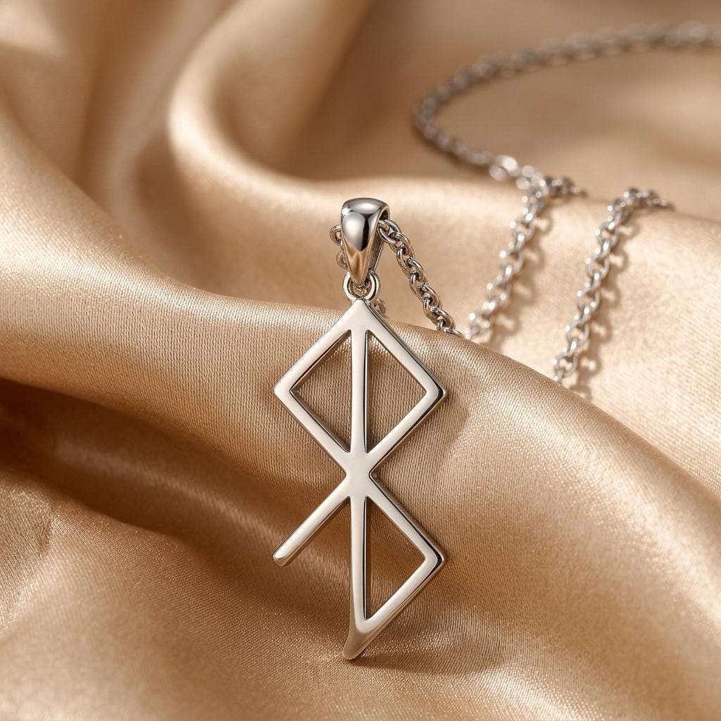 Inner Peace Rune Necklace | 925 Sterling Silver | Norse Symbolism | Thoughtful Present