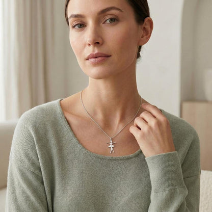 Ballet Dancer Necklace | 925 Sterling Silver Jewelry | Grace & Art Symbol Pendant | Meaningful Gift for Dancers