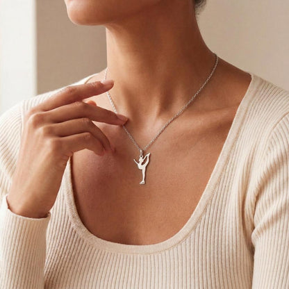 Figure Skater Necklace | 925 Sterling Silver Jewelry | Graceful Movement Pendant | Gift for Dancer or Athlete