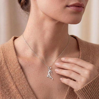 Basketball Player Necklace | 925 Sterling Silver Women Jewelry | Sport Athlete Silhouette Pendant | Gift for Basketball Lovers