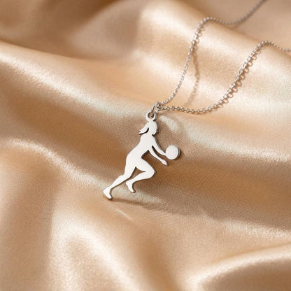 Volleyball Player Necklace | 925 Sterling Silver Women Jewelry | Sport Athlete Silhouette Pendant | Gift for Volleyball Lovers